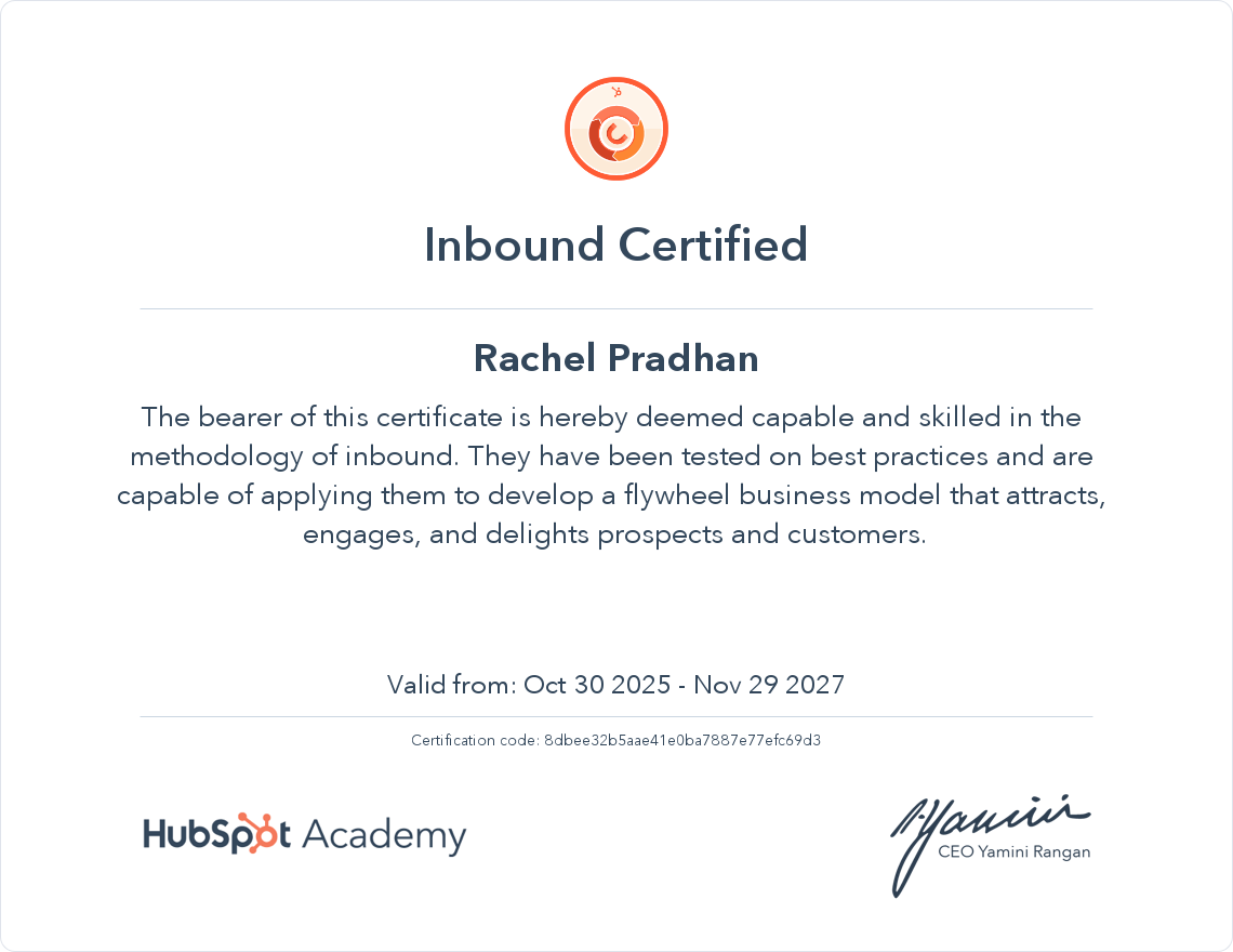 Hubspot Inbound Certification 2025